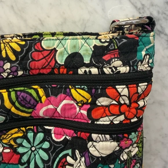 Vera Bradley Mickey’s Magical Blooms Triple Zip Hipster Crossbody Bag - Picture 3 of 7